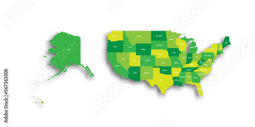 United States of America political map of administrative divisions