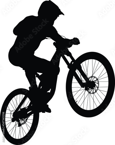 jump athlete rider mtb downhill black silhouette