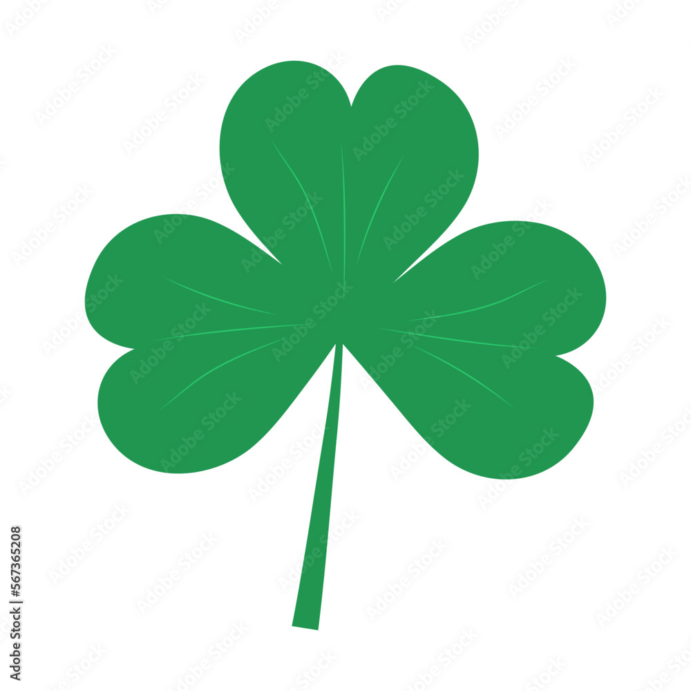 Clover with three leaves isolated on white background. Shamrock St Patrick Irish symbol. Clover with three leaves isolated on white background. Shamrock St Patrick Irish symbol.