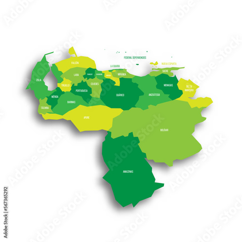 Venezuela political map of administrative divisions