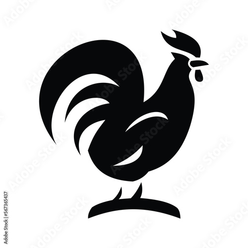 Rooster logo symbol design illustration. Clean modern logo mark design template. Illustration for personal or commercial business branding.
