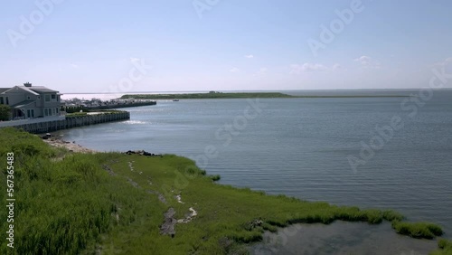 Wallpaper Mural Drone view of Barnegat Bay and wetland Torontodigital.ca