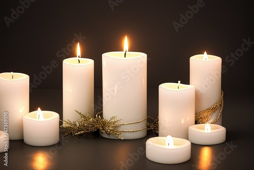 Christmas candles Generative AI