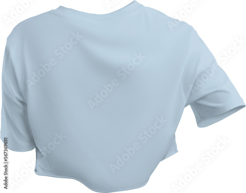 Blue crop top mockup, no body, png, canvas bella, back