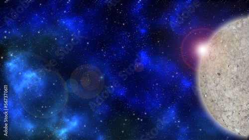 Fototapeta Naklejka Na Ścianę i Meble -  planet in space with stars