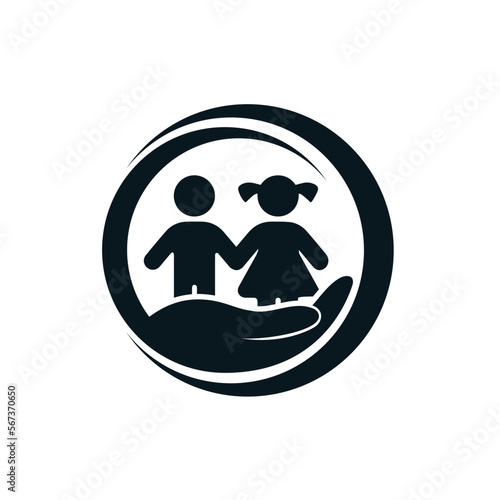 Children care icon design.