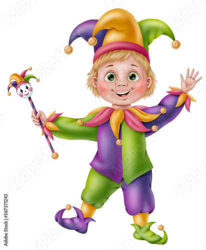 Obraz na płótnie Boy in jester costume