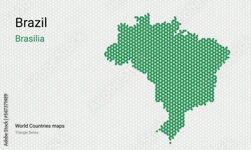 Creative map of Brazil. Political map. Capital of Brasilia. World Countries vector maps series. Latin