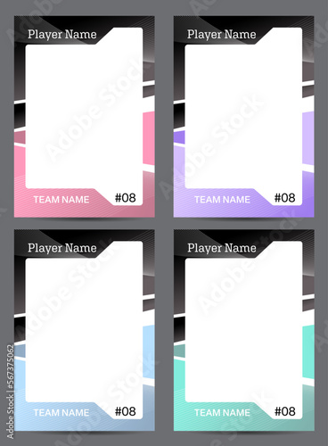 Sport player trading card frame border template