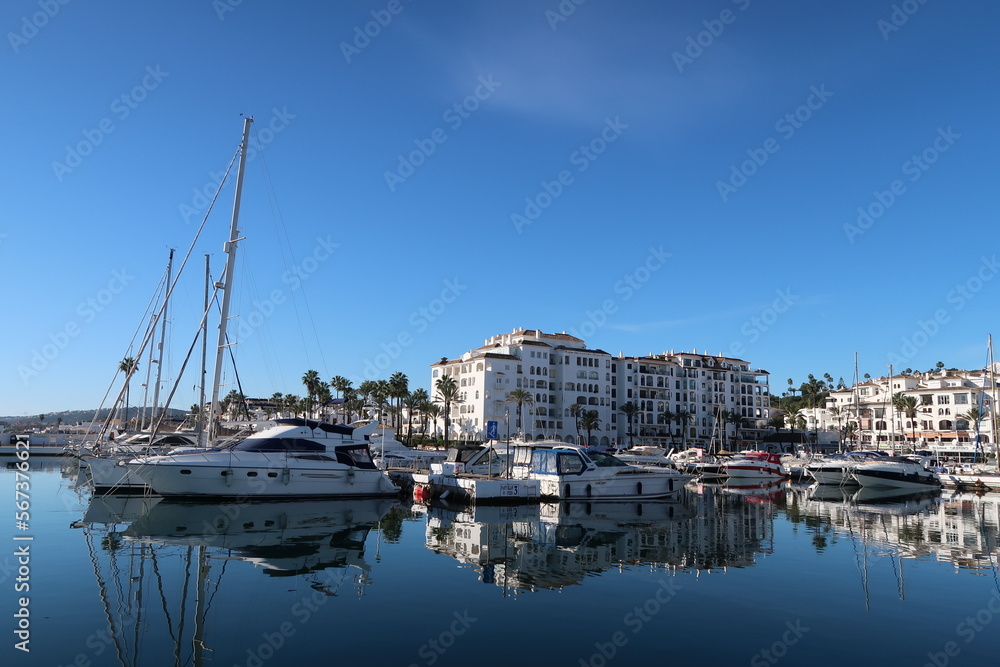 Beautiful leisure harbour in La Duquesa on the coast of Andalusia in Spain