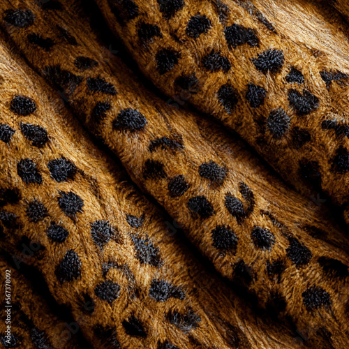 Seamless Leopard Fur Pattern. Generative AI. photo