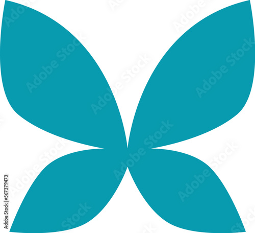 Hand drawn butterfly abstract design flat icon