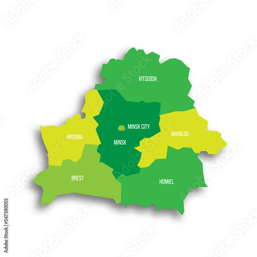 Belarus political map of administrative divisions