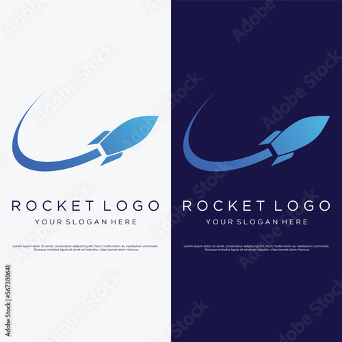 Creative and modern rocket design logo,starship launch template.