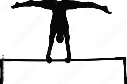 exercise uneven bars woman gymnast black silhouette