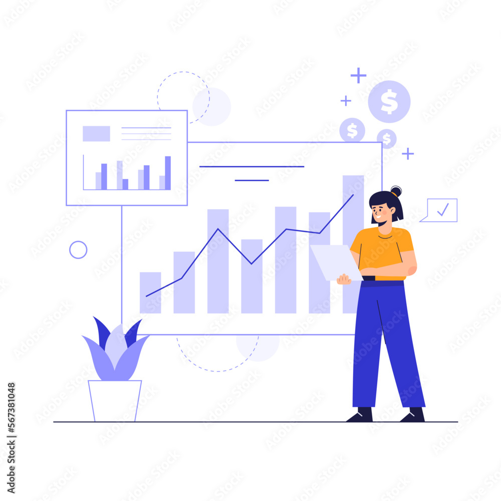 Big isolated employee working in office interior workplace flat vector illustration, cheering success, thinking new, problem solving, business theme Big isolated employee working in office interior workplace flat vector illustration, cheering success, thinking new, problem solving, business theme