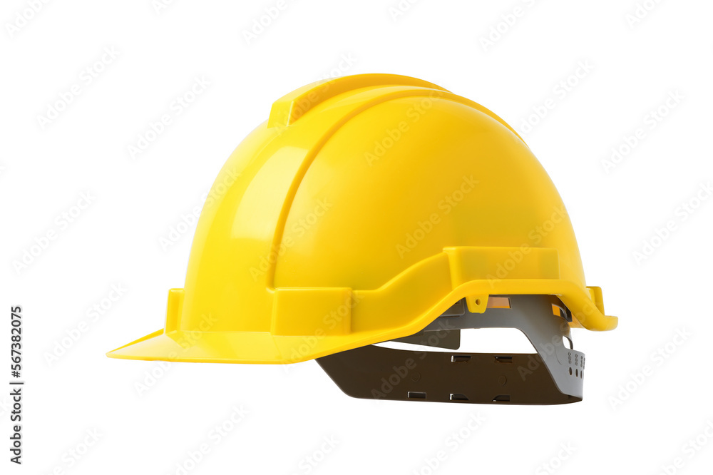 A new yellow safety helmet isolated on white background. Clipping path. A new yellow safety helmet isolated on white background. Clipping path.
