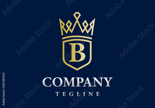 Letter B Royal Luxury Emblem Logo Template.
