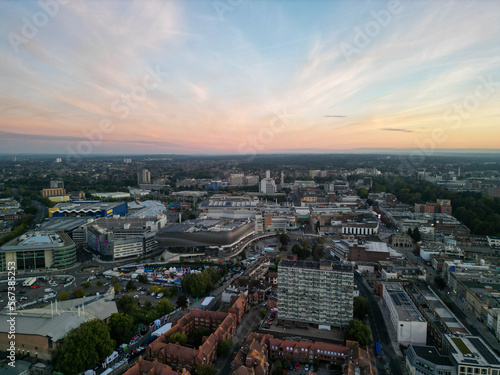 Southampton City Scape  Drone Aerial Shot with DJI Mini 3 Pro Drone Sunrise