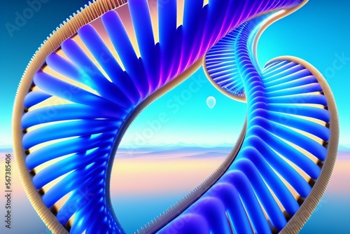 DNA sequence double helix mutation blue genetics photo
