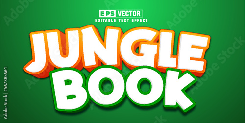 Jungle book 3d editable text effect vector template