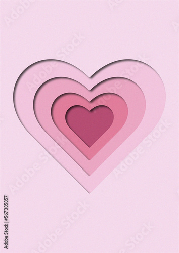 Wallpaper Mural HEART PAPERCUT EFFECT FOR VALENTINE´S DAY CARD  Torontodigital.ca