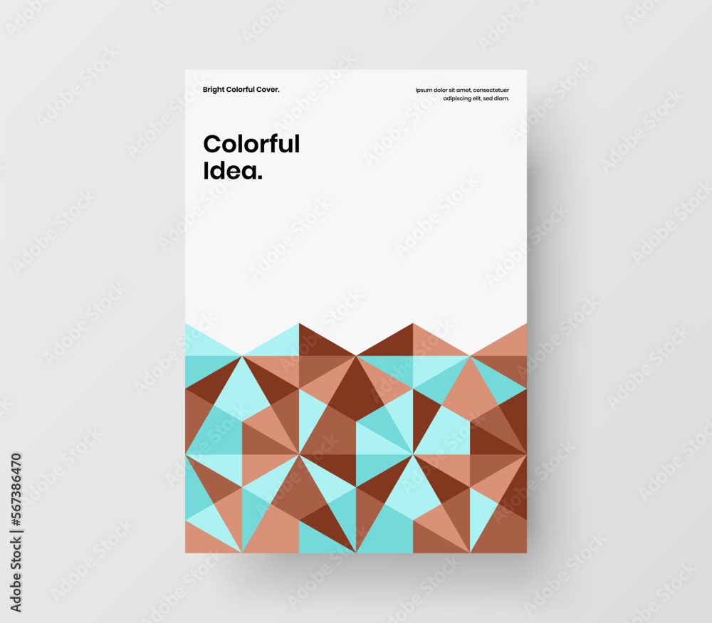 Fototapeta premium Fresh presentation design vector illustration. Minimalistic mosaic shapes flyer template.