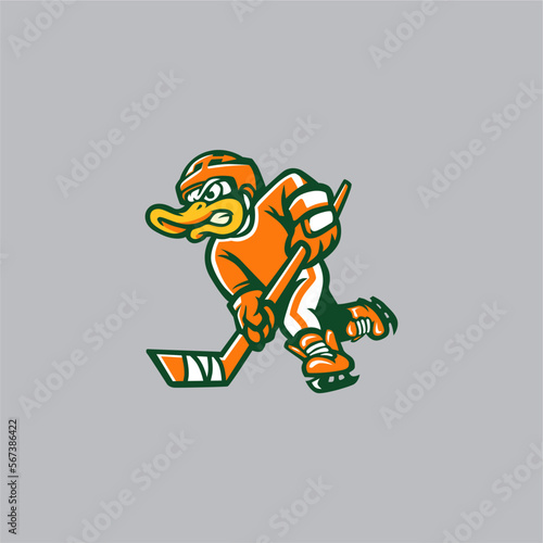 Duck Hockey Mascot 3