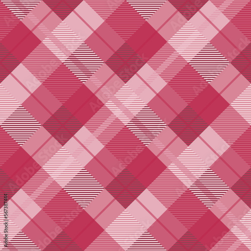 Seamless tartan plaid pattern in Crimson Pink Tone.