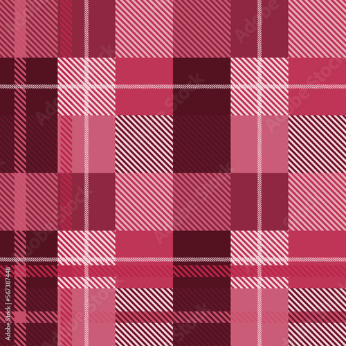 Seamless tartan plaid pattern in Crimson Pink Tone.