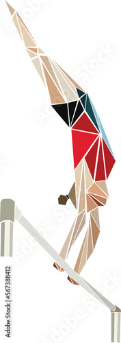 artistic gymnastics female gymnast in uneven bars