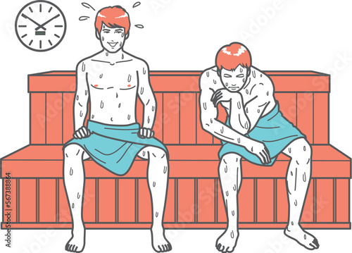 サウナの若者と考える人