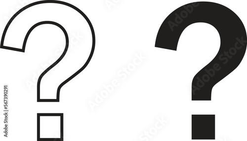 Question mark icon simple trendy flat style line and solid Isolated vector illustration on white background. For apps, logo, websites, symbol , UI, UX, graphic and web design. EPS 10.