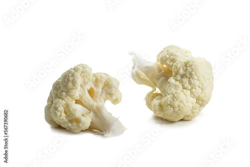 Obraz na plátně Two pieces or florets of cauliflower, ingredient for healthy cooking with vegeta