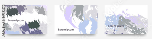 インクが飛び散ったような　羽が舞い上がるような　背景や壁紙に使える　抽象的なベクターイラスト　テンプレート長方形カードセット