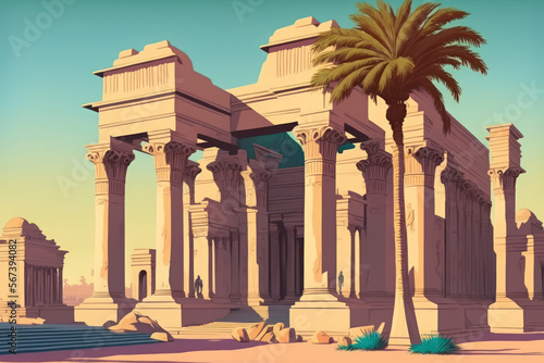 Egypt, North Africa, Kom Ombo, Temple of Sobek and Haroeris. Generative AI