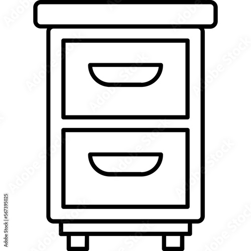 Bedside table Vector Icon

