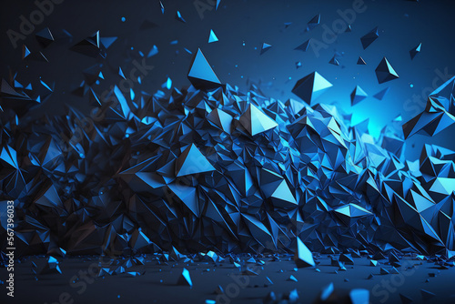 Bright Abstract Blue background illustration - Vector geometric shape - can be used as texture, background or wallpaper - colorful 3d elements - Generative AI.