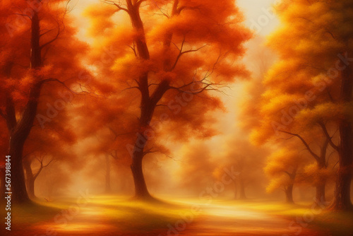 autumn in the park. Generative AI
