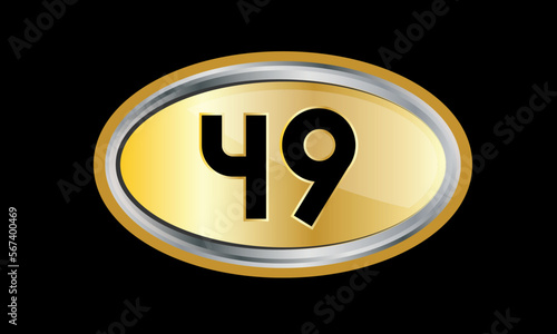 Number Gold Elips Elegant Silver Logo