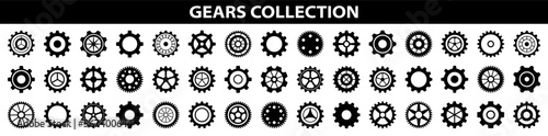 Gears icon set. Setting gears icon.Machine gear icon vector set. Simple Gear wheel collection. Cogwheel. Gear icons. Different style icons set. Vector illustration. photo
