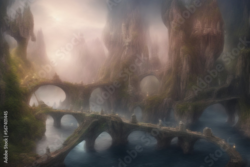 abandoned city in the jungle. Generative AI