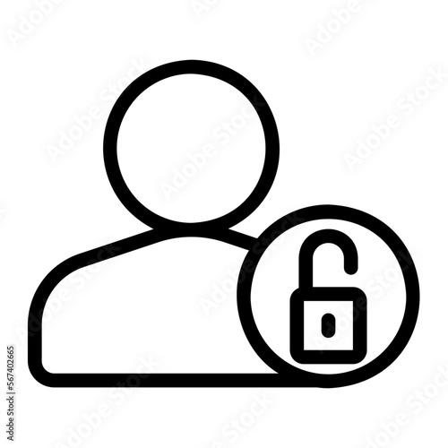 unlock line icon