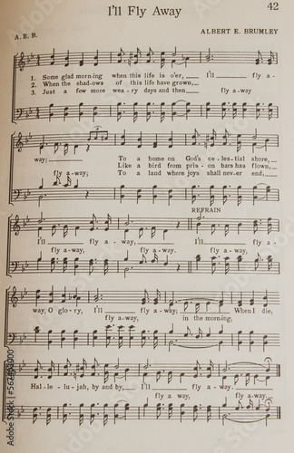 Music Sheet of Hymn "I'll Fly Away"