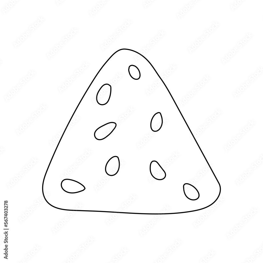 Onigiri vector illustration in flat style. Traditional japanese rice ball. Doodle design