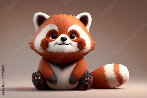 Cute red panda generative AI