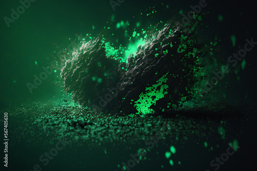 Bright Abstract Green background illustration - Vector geometric shape - can be used as texture  background or wallpaper - Green 3d elements - Generative AI.