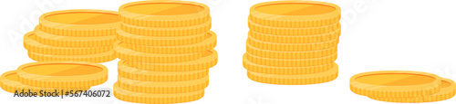 Golden coin stacks. Money cash cartoon icon