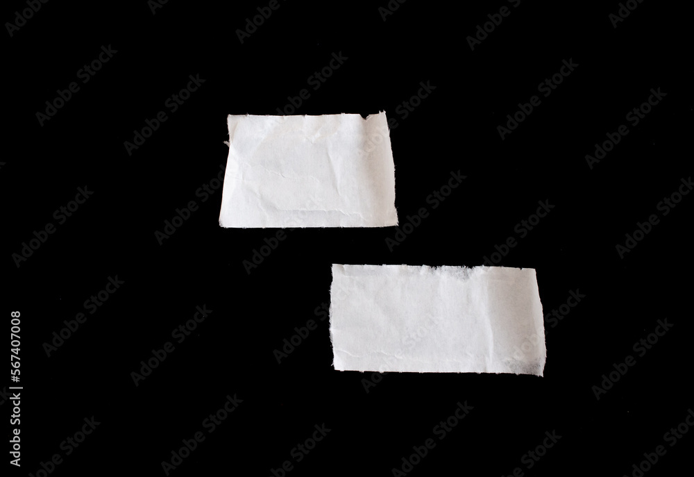 Set of torn paper piece isolated on black background Set of torn paper piece isolated on black background