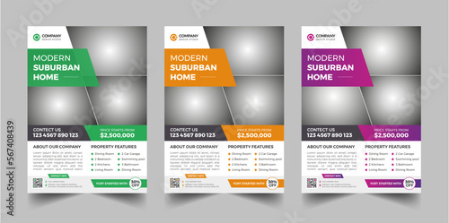 Creative and modern real estate business flyer template design